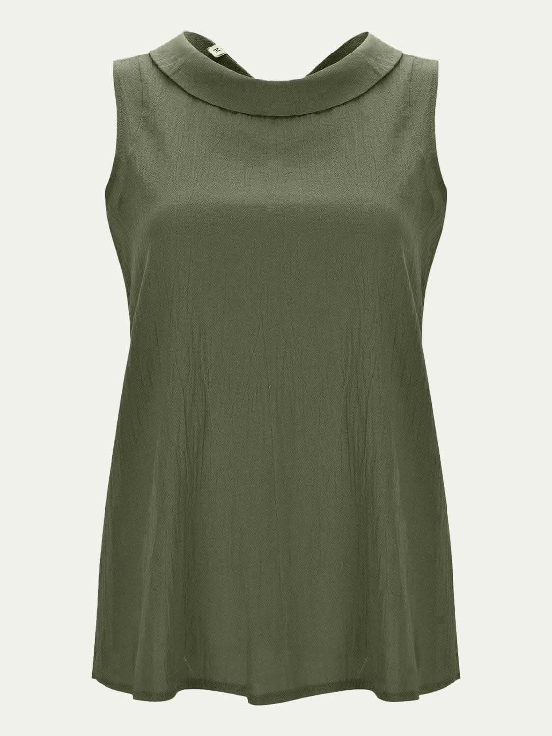 Chic cotton sleeveless round neck top 