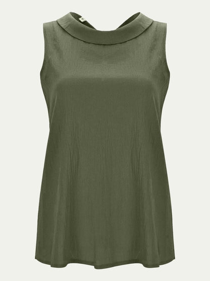 Chic cotton sleeveless round neck top 