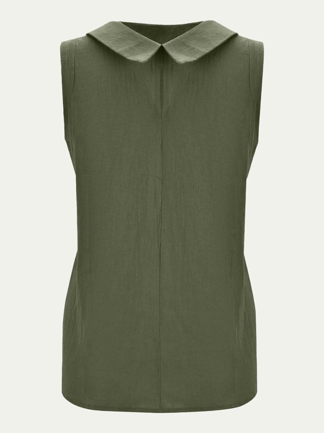 Chic cotton sleeveless round neck top 