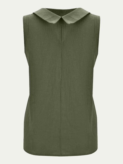 Chic cotton sleeveless round neck top 