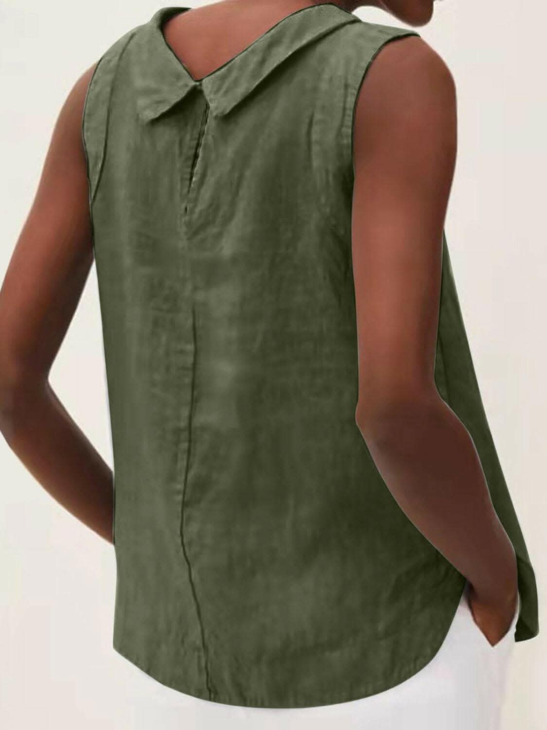 Chic cotton sleeveless round neck top 