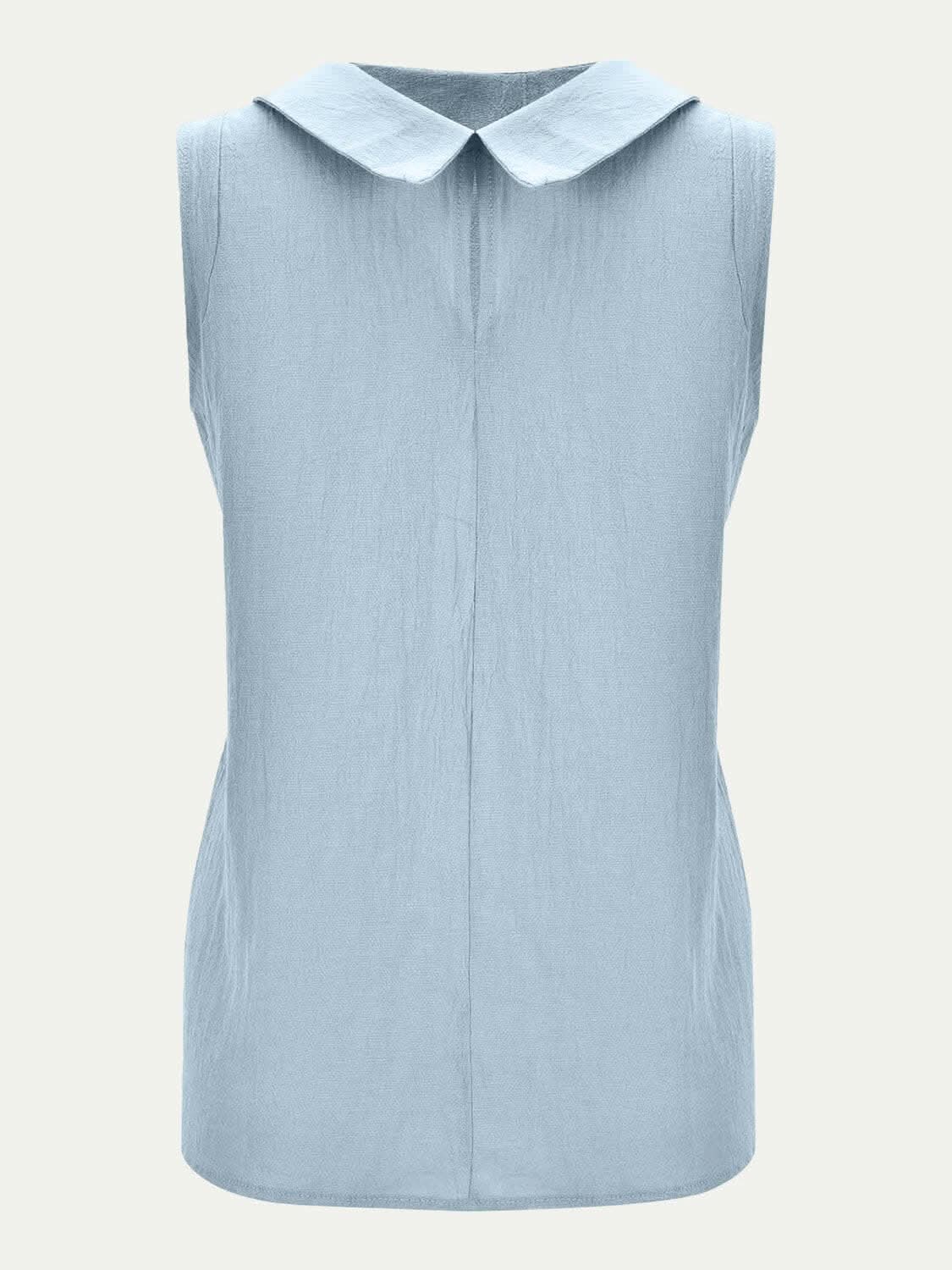 Chic cotton sleeveless round neck top 