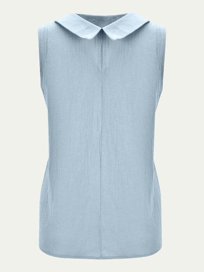 Chic cotton sleeveless round neck top 