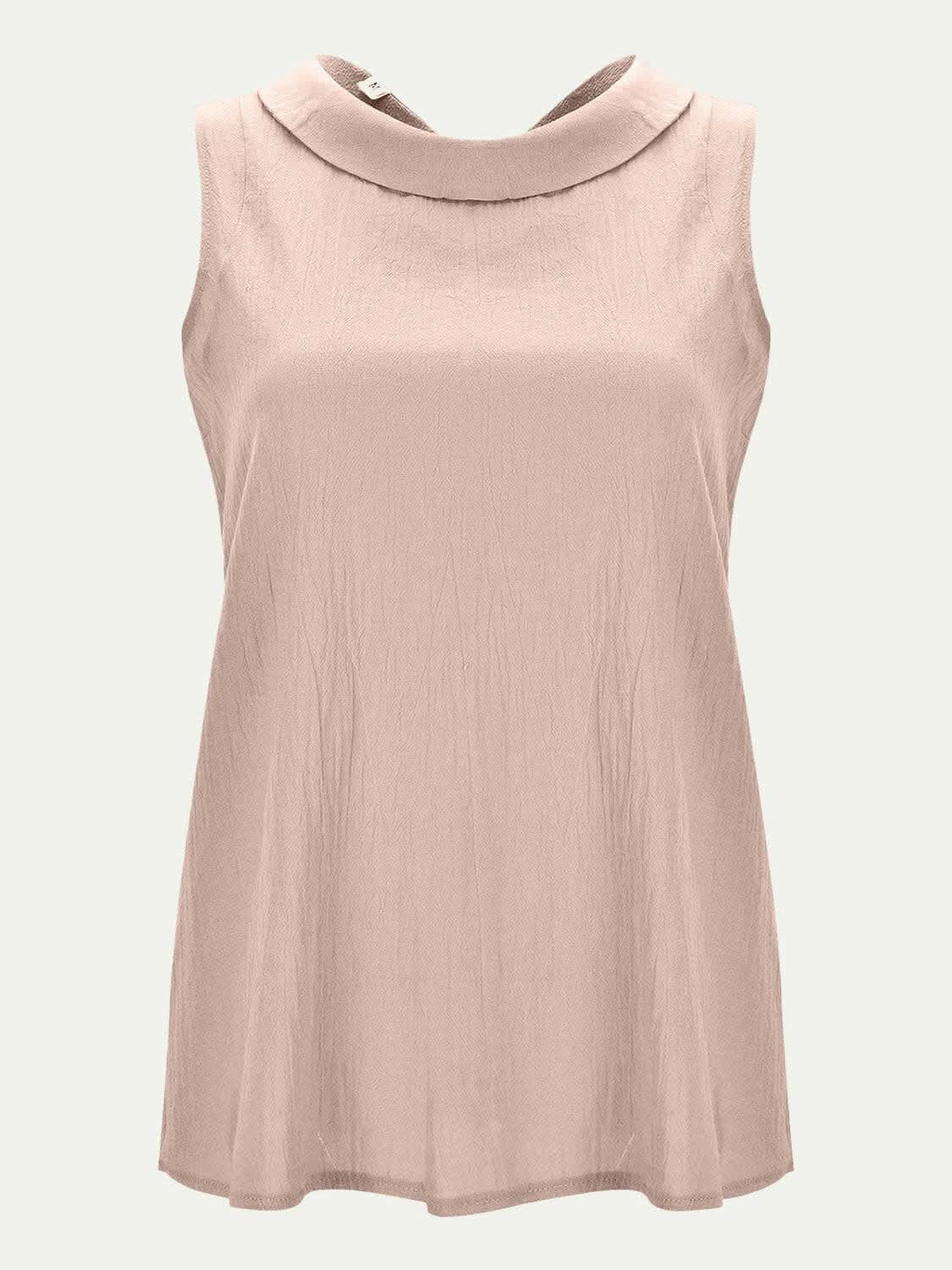 Chic cotton sleeveless round neck top 