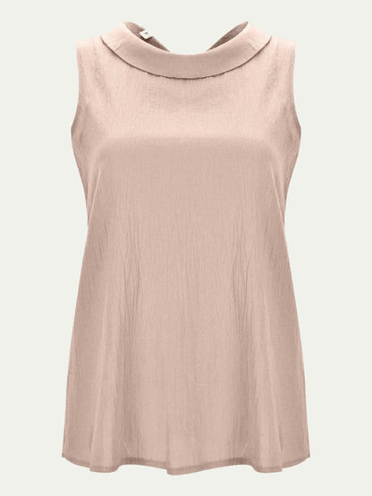 Chic cotton sleeveless round neck top 