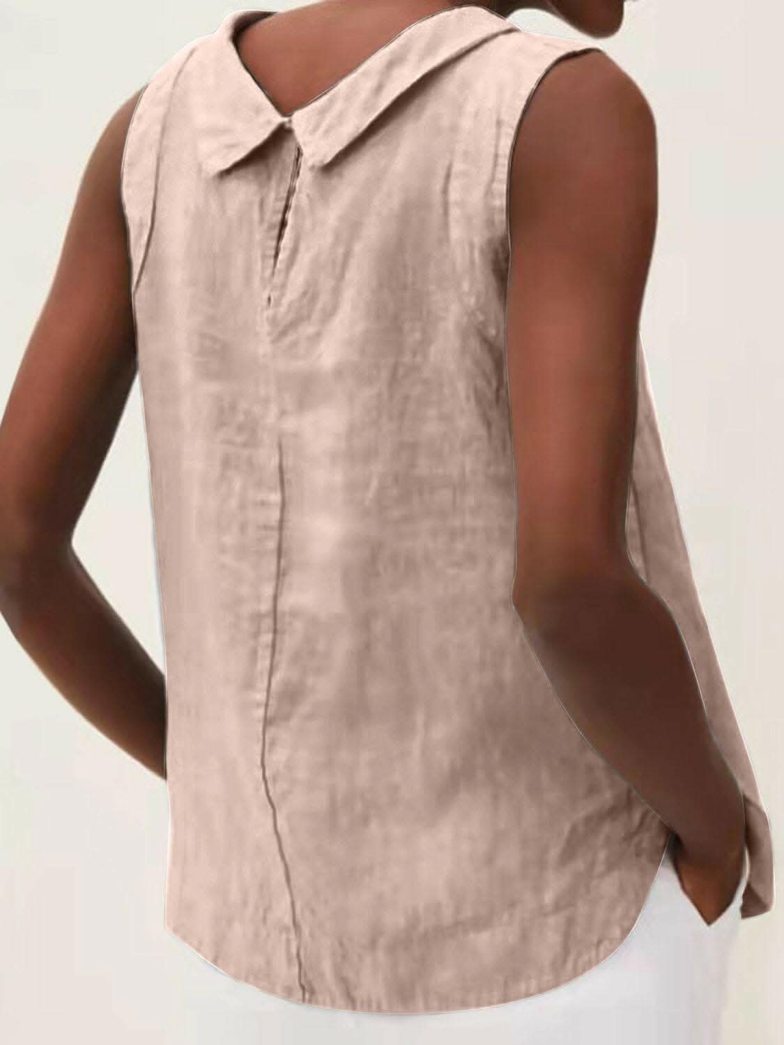Chic cotton sleeveless round neck top 