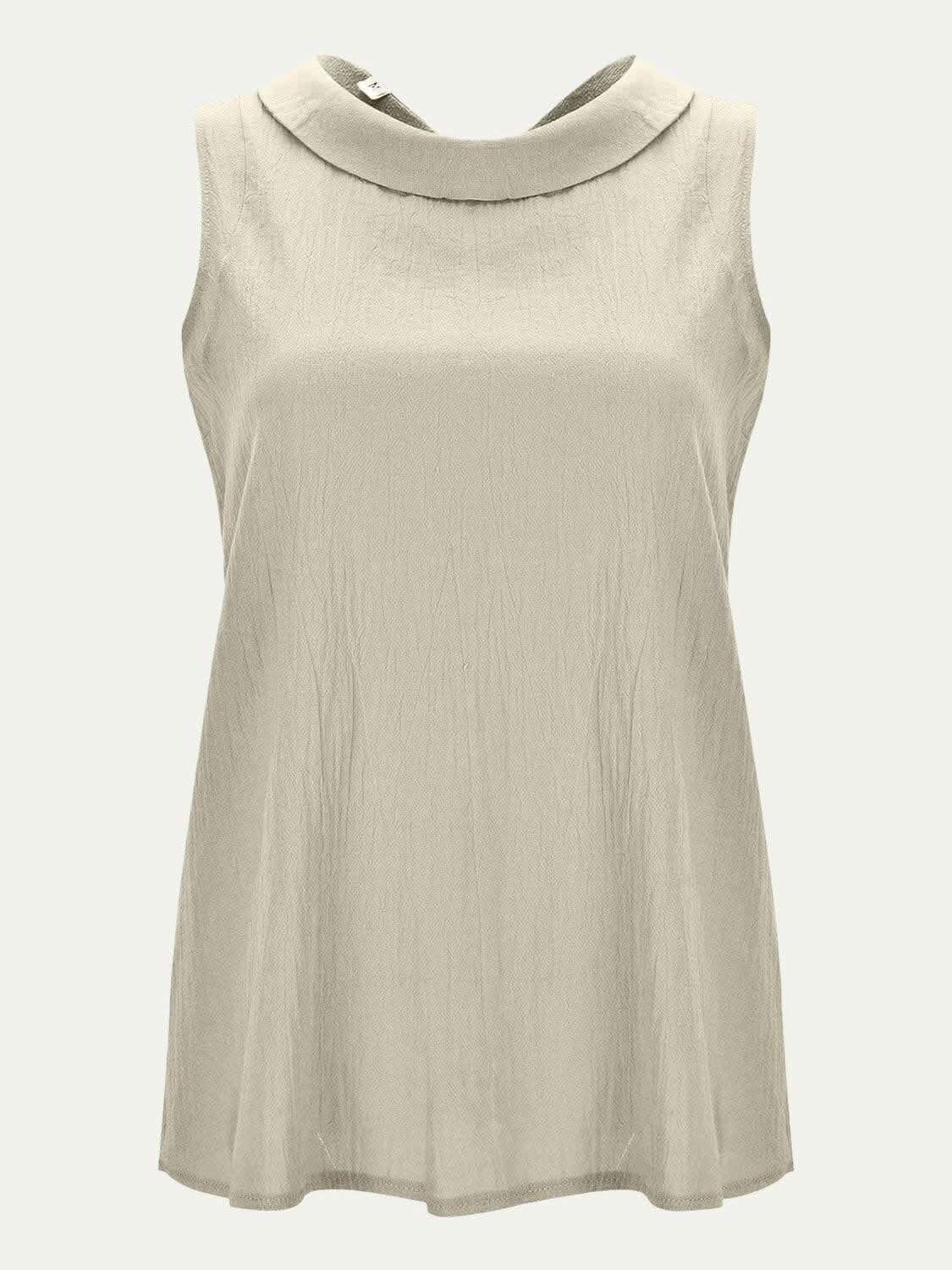 Chic cotton sleeveless round neck top 