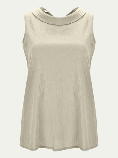 Chic cotton sleeveless round neck top 