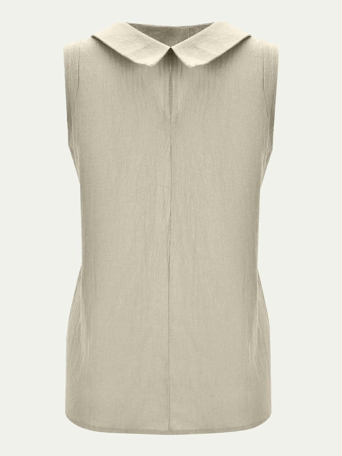 Chic cotton sleeveless round neck top 