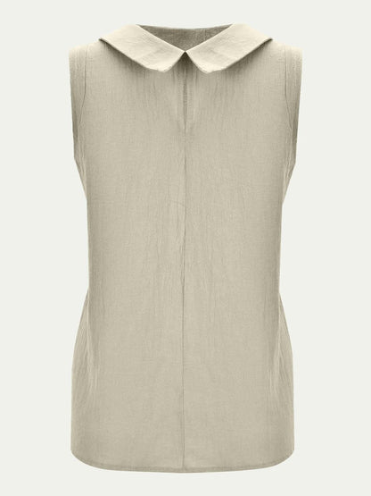 Chic cotton sleeveless round neck top 