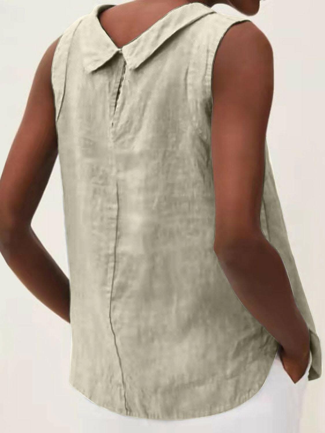 Chic cotton sleeveless round neck top 