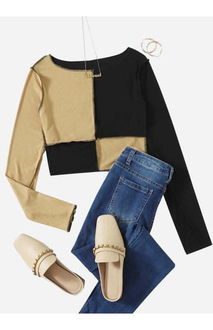 Chic cozy crew neck top 