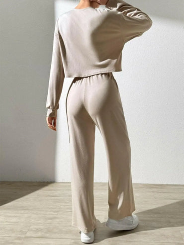 Chic cozy long sleeve lounge set - Love Salve 