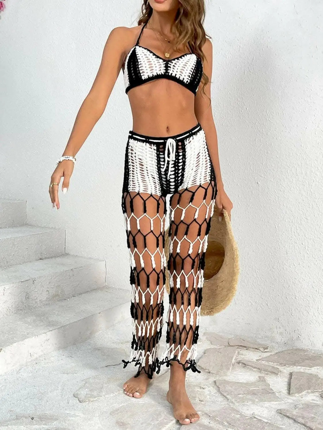Chic cutout halter swimwear set - Love Salve 