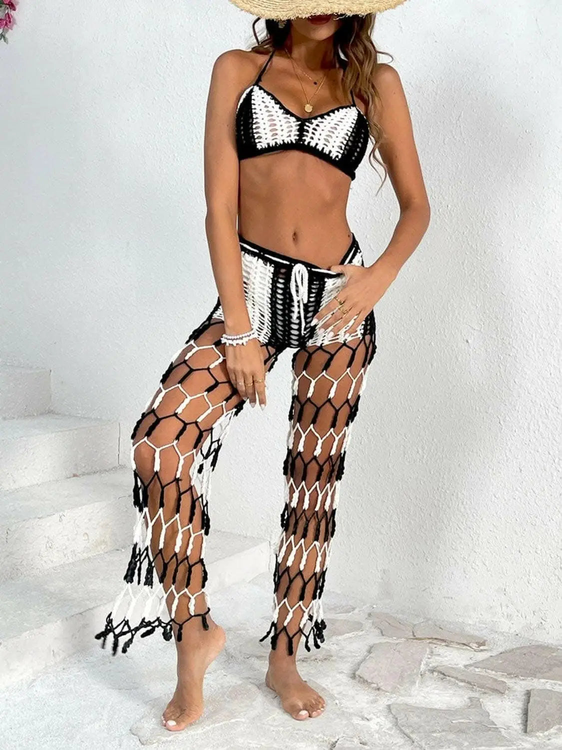 Chic cutout halter swimwear set - Love Salve 