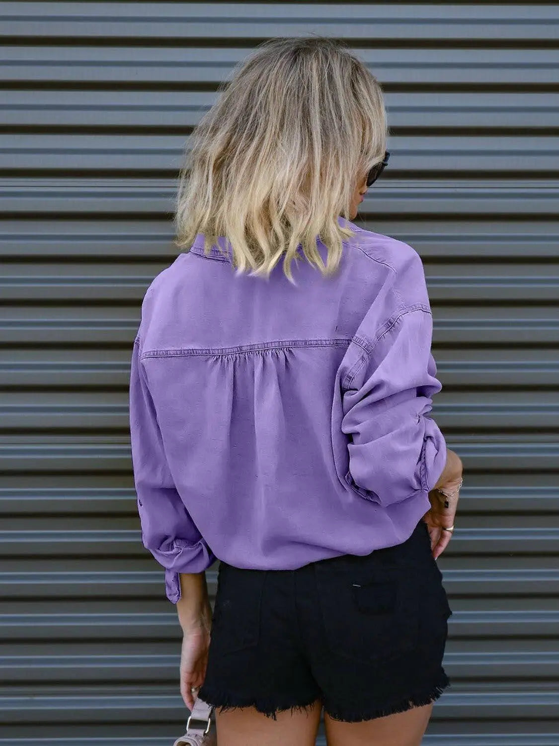 Chic denim top with pockets - Love Salve 