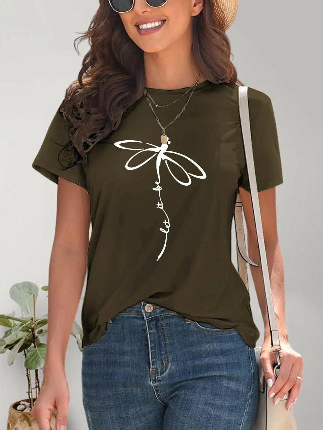 Chic dragonfly graphic tee - Love Salve 