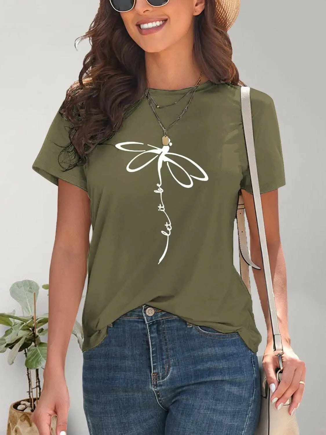 Chic dragonfly graphic tee - Love Salve 