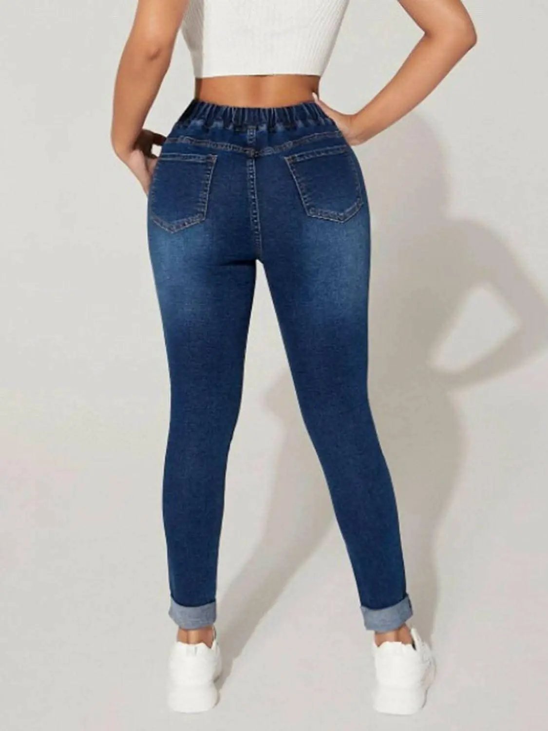 Chic drawstring cropped jeans - Love Salve 