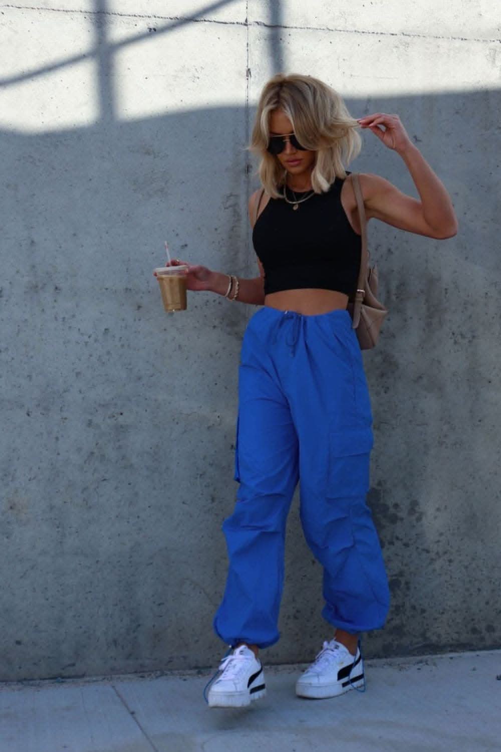 Chic drawstring pants with pockets 