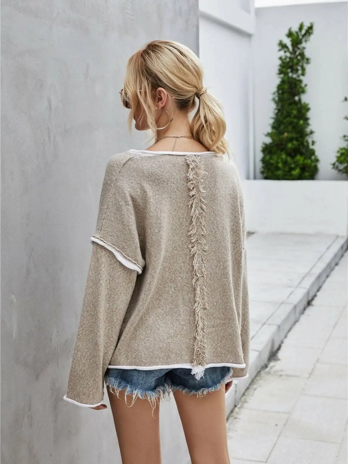 Chic dropped shoulder sweater - Love Salve 