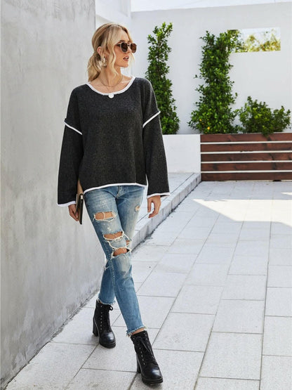 Chic dropped shoulder sweater 