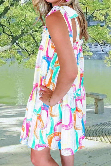 Chic floral mini dress with sheer details - Love Salve 