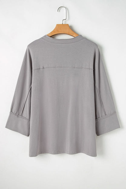 Chic grey floral star top - plus sizes - Love Salve 