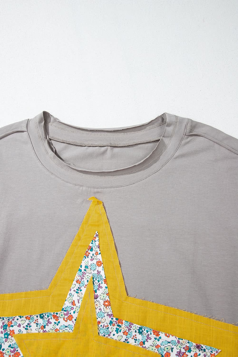 Chic grey floral star top - plus sizes - Love Salve 