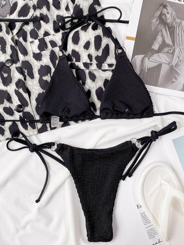 Chic halter bikini set with tie sides - Love Salve 