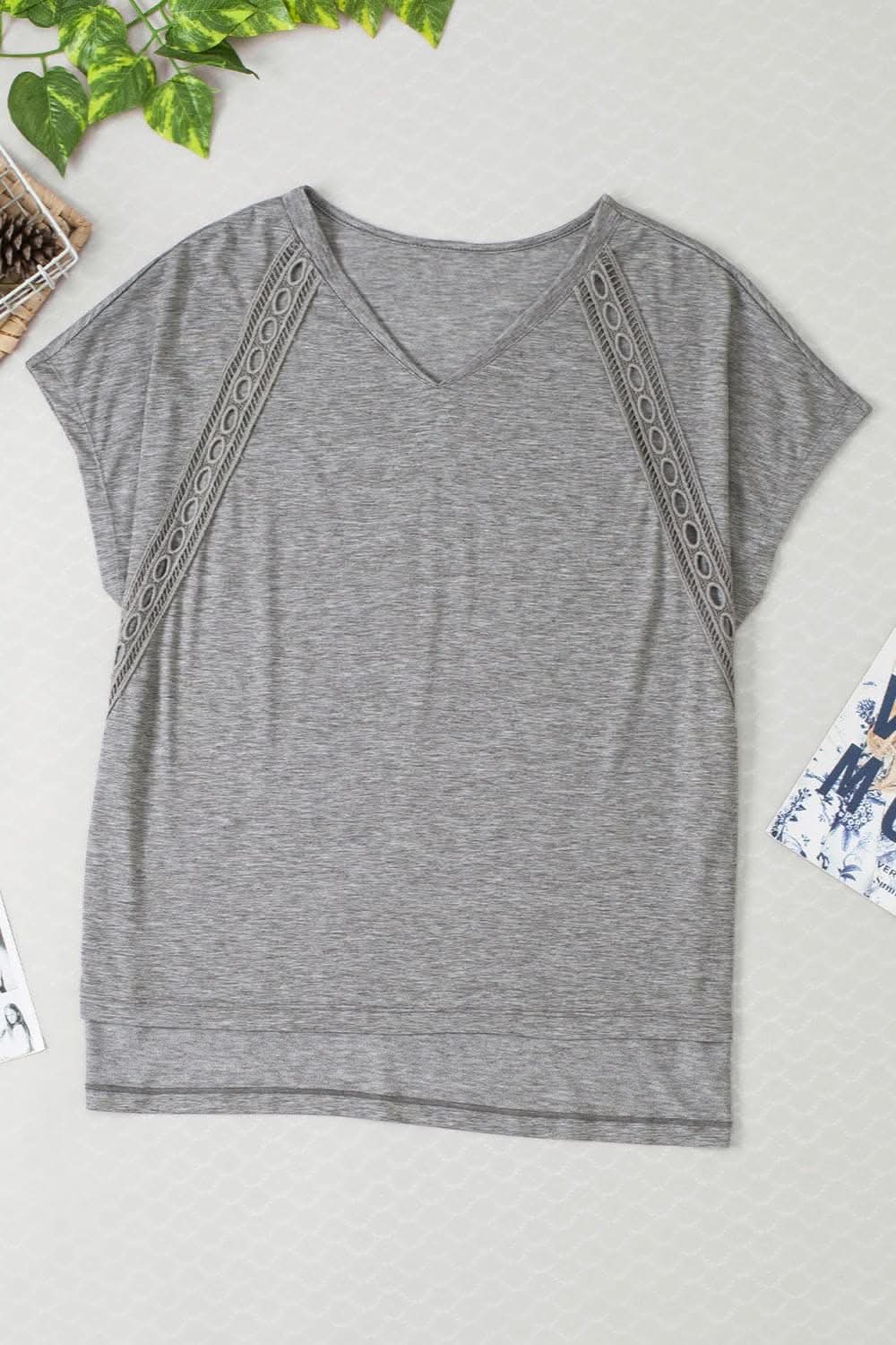 Chic heathered v-neck tee - Love Salve 