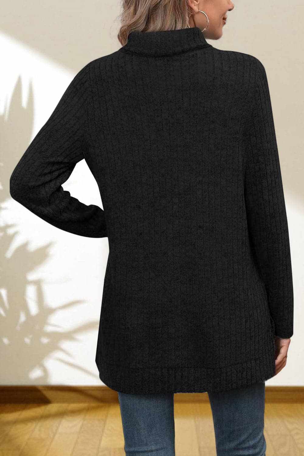 Chic high-low turtleneck top - Love Salve 