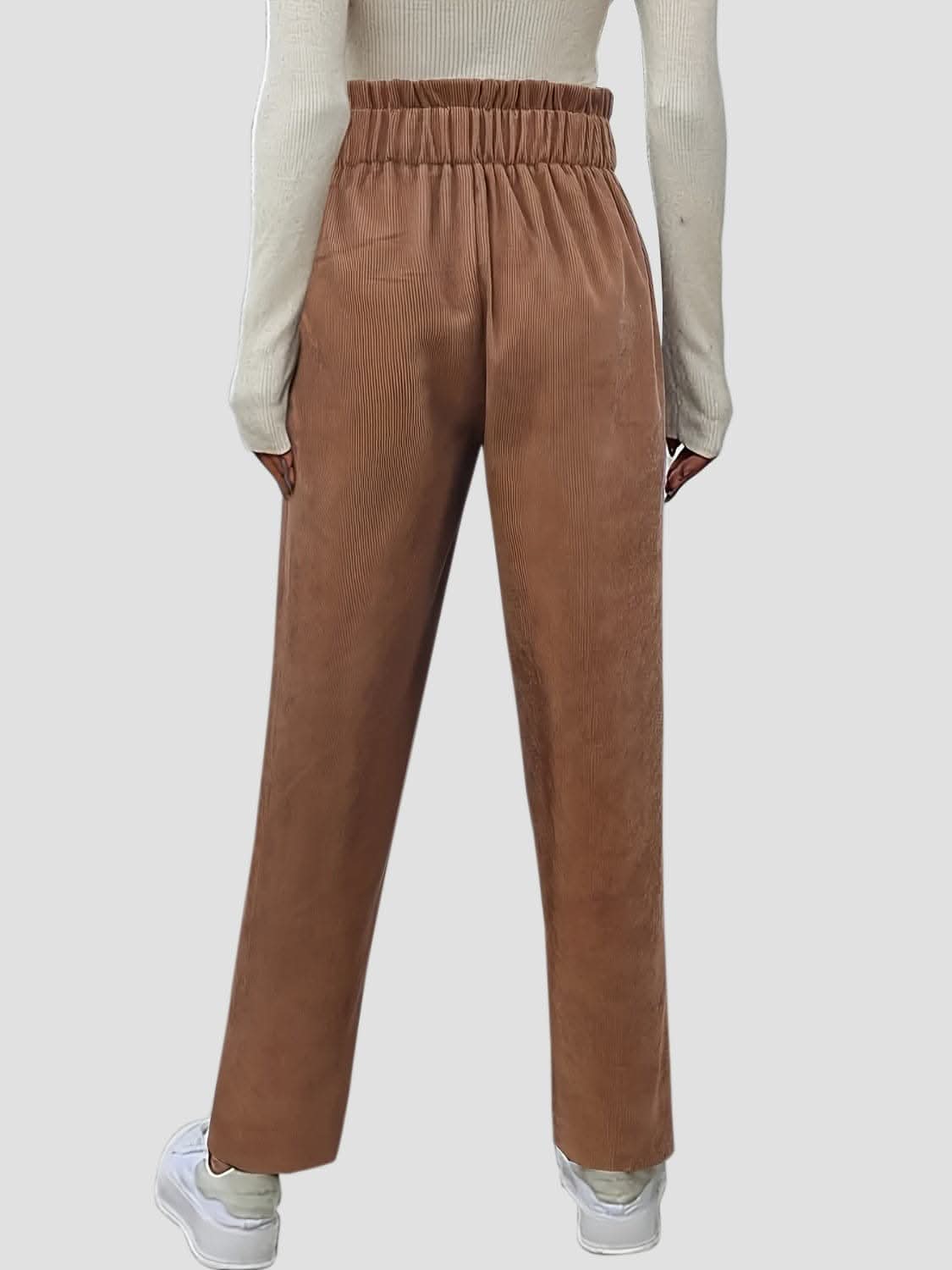 Chic high waist pants with buttons 