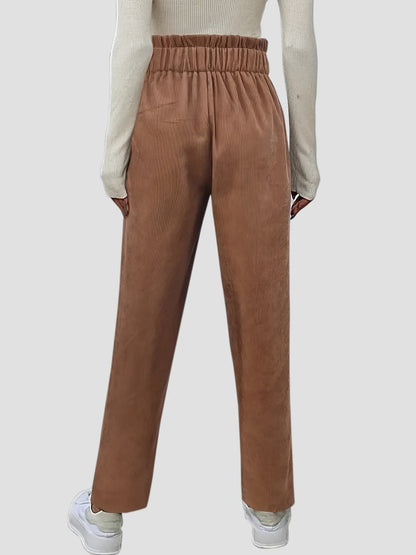 Chic high waist pants with buttons 