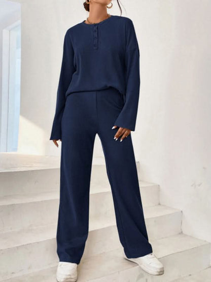 Chic knit two-piece set - comfy autumn style 
