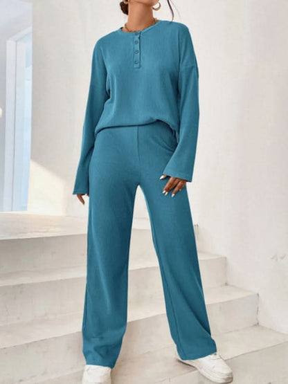 Chic knit two-piece set - comfy autumn style 