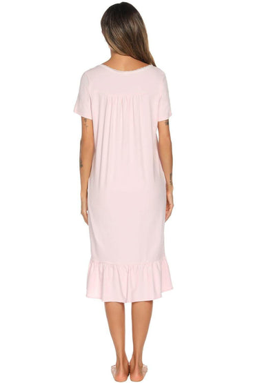 Chic lace-trimmed square neck dress - Love Salve 