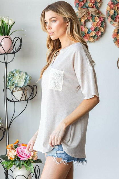 Chic lace drop shoulder top by Heimish - Love Salve 
