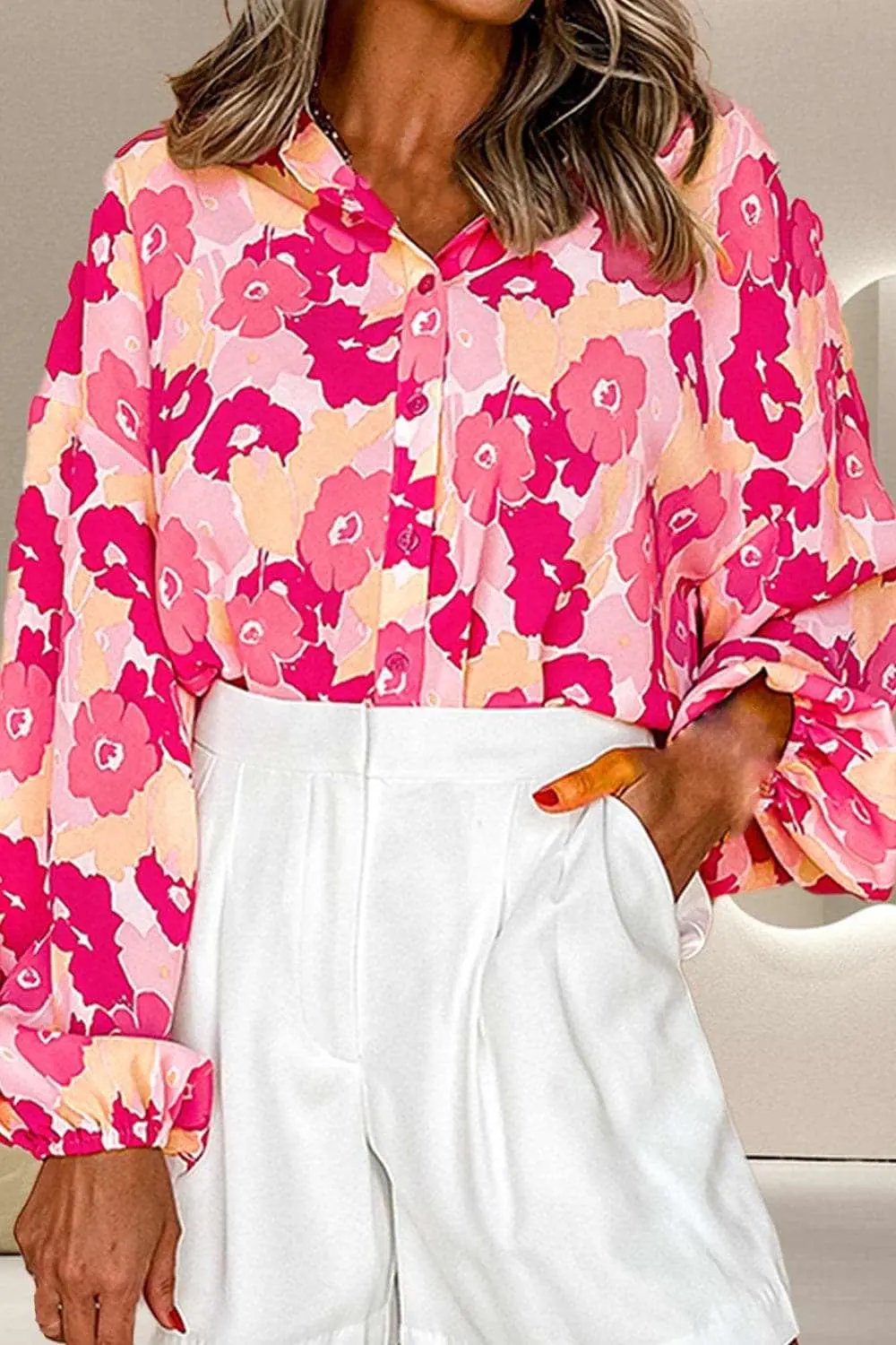 Chic long sleeve blouse with buttons - Love Salve 