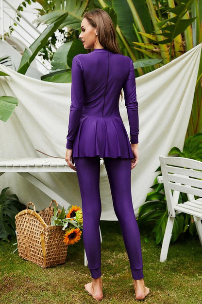 Chic long sleeve one-piece swimsuit 