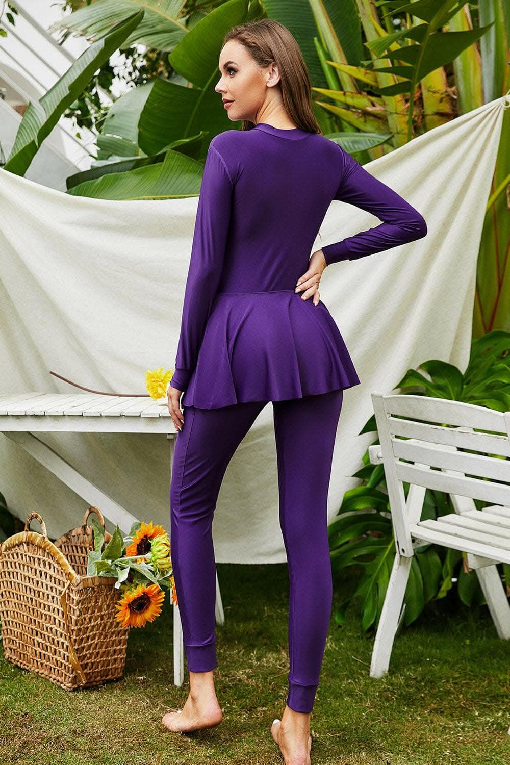 Chic long sleeve one-piece swimsuit 