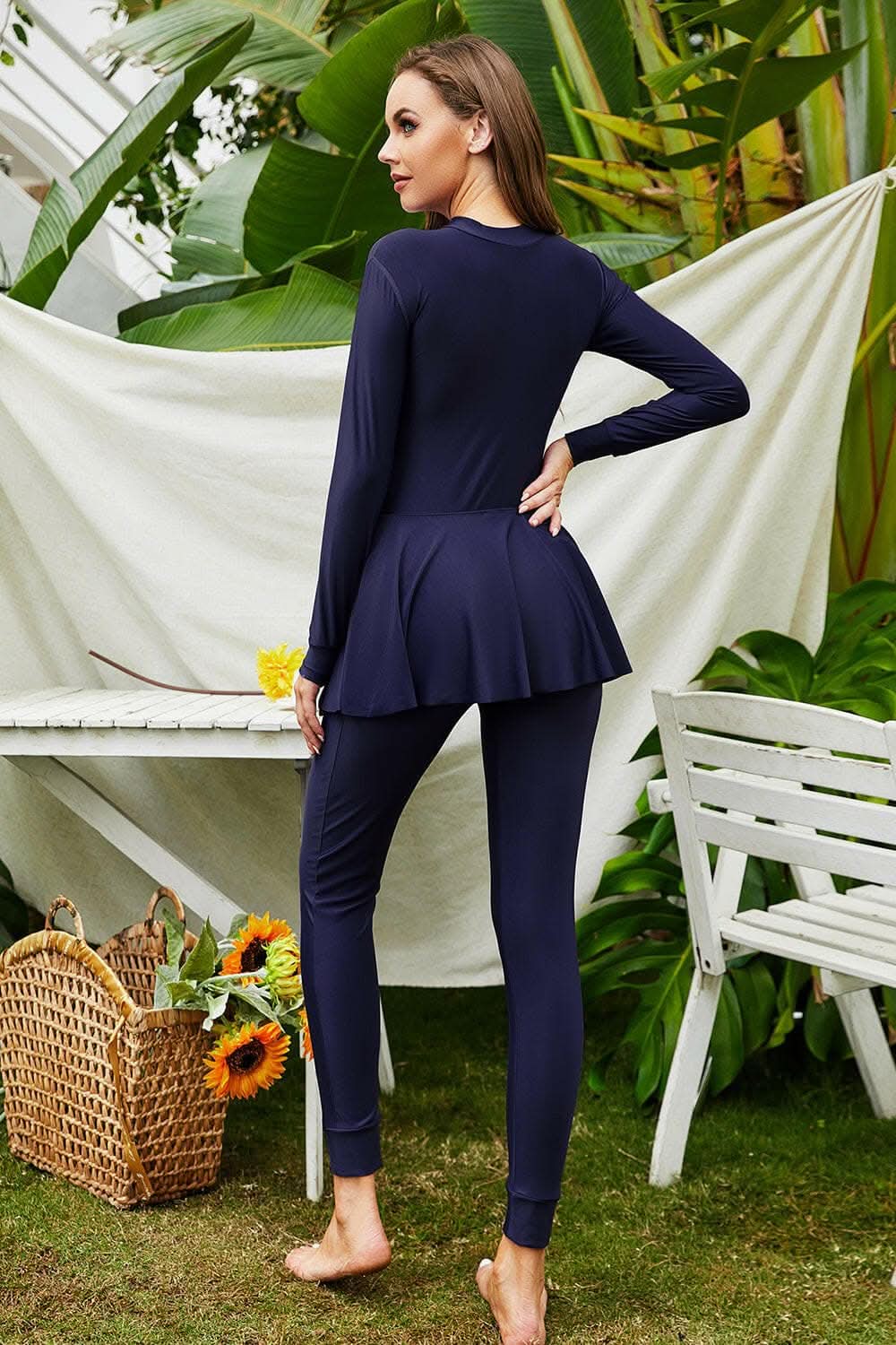 Chic long sleeve one-piece swimsuit 