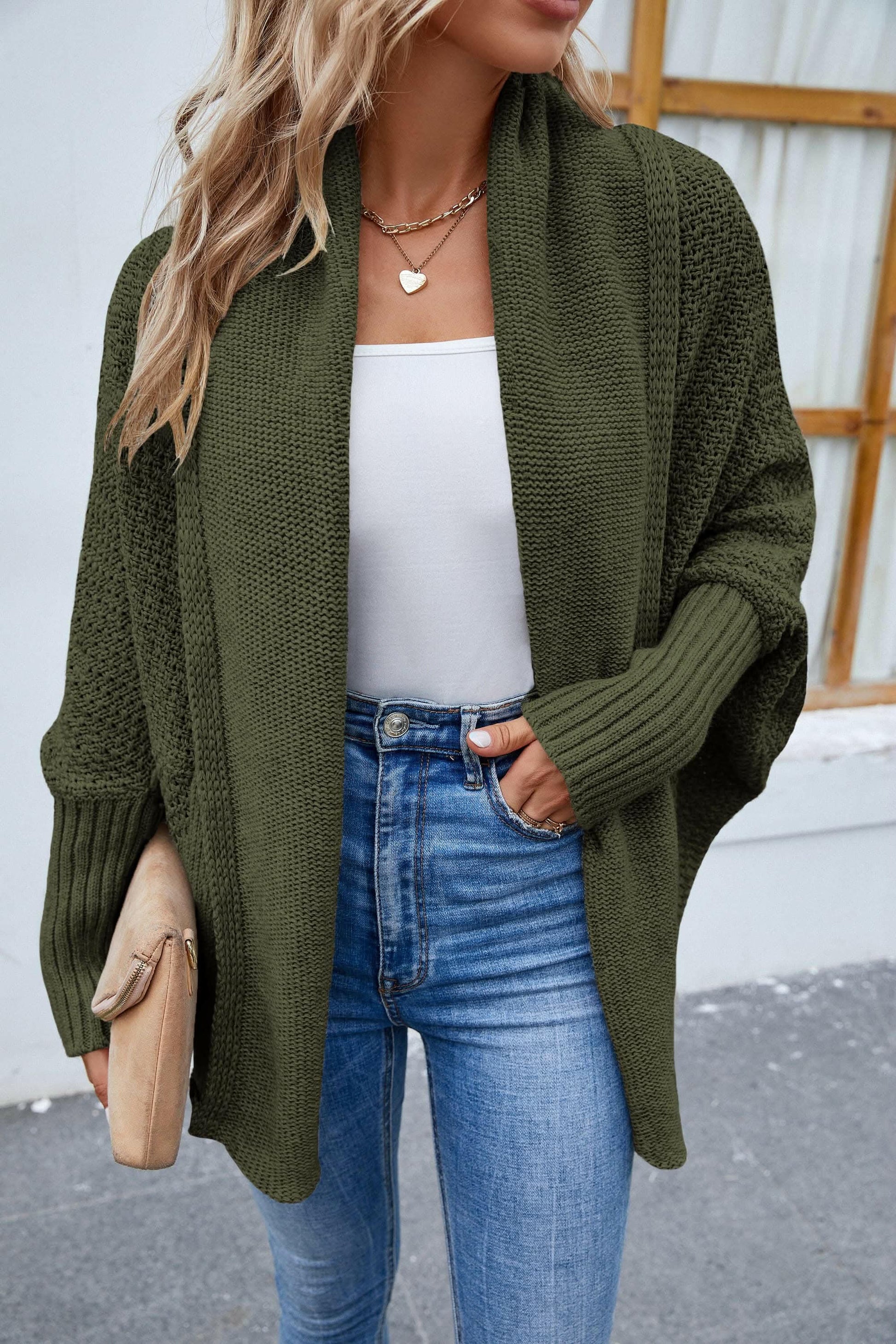 Chic long sleeve open cardigan 
