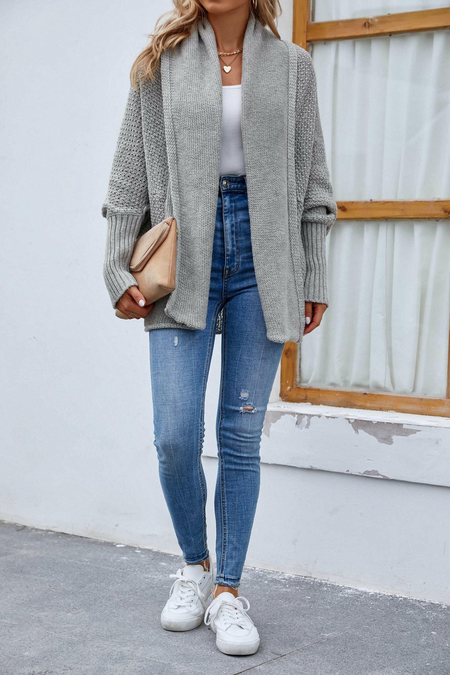 Chic long sleeve open cardigan 