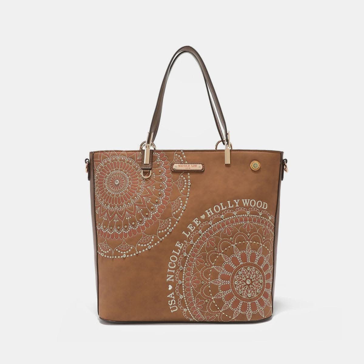 Chic metallic rhinestone tote bag 