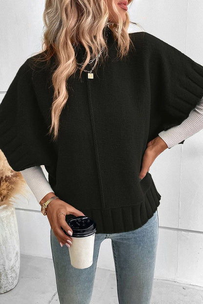 Chic mock neck short sleeve sweater 
