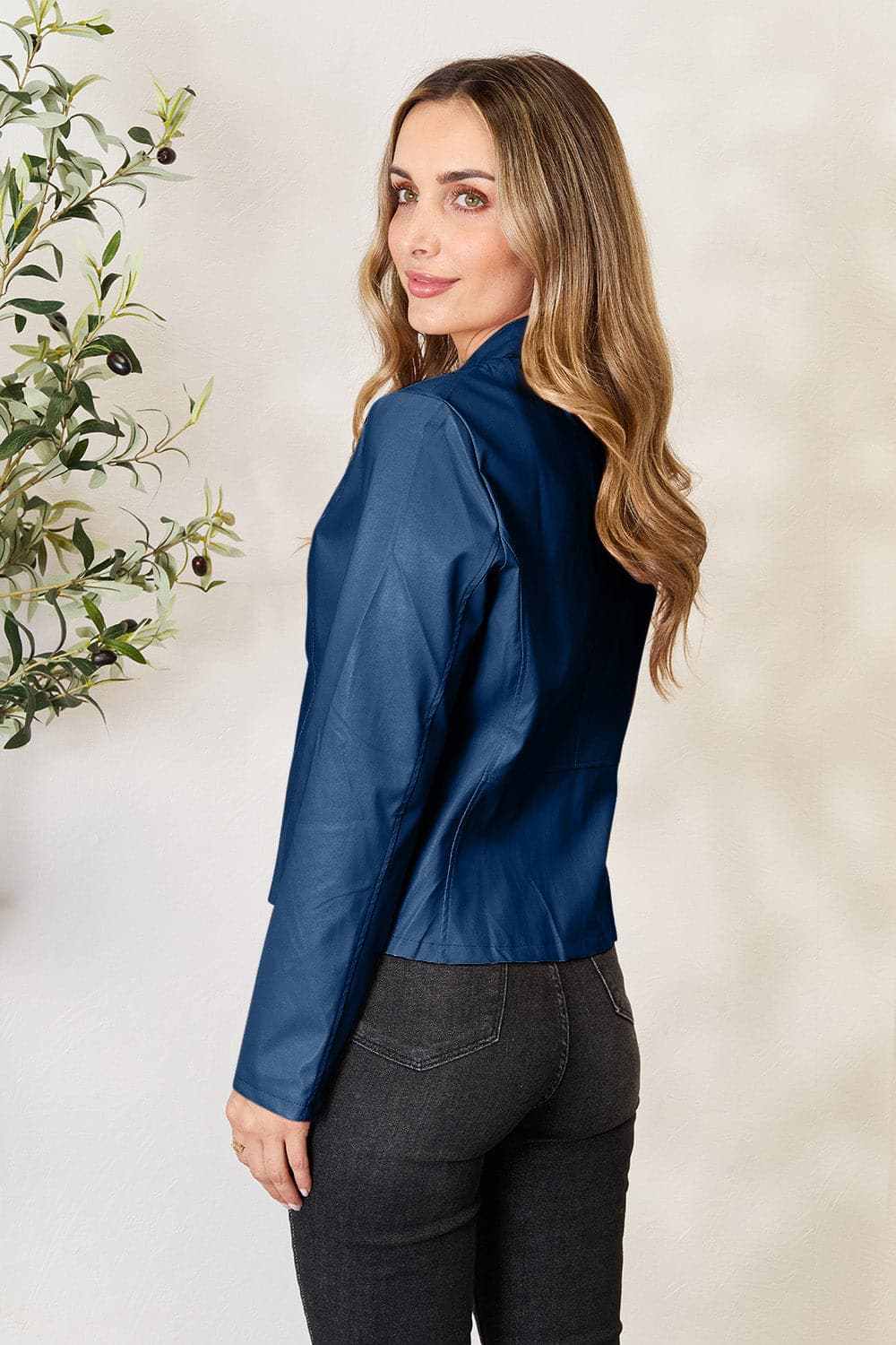 Chic mock neck zip-up jacket - Love Salve 