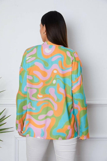 Chic notched blouse in prints - Love Salve 