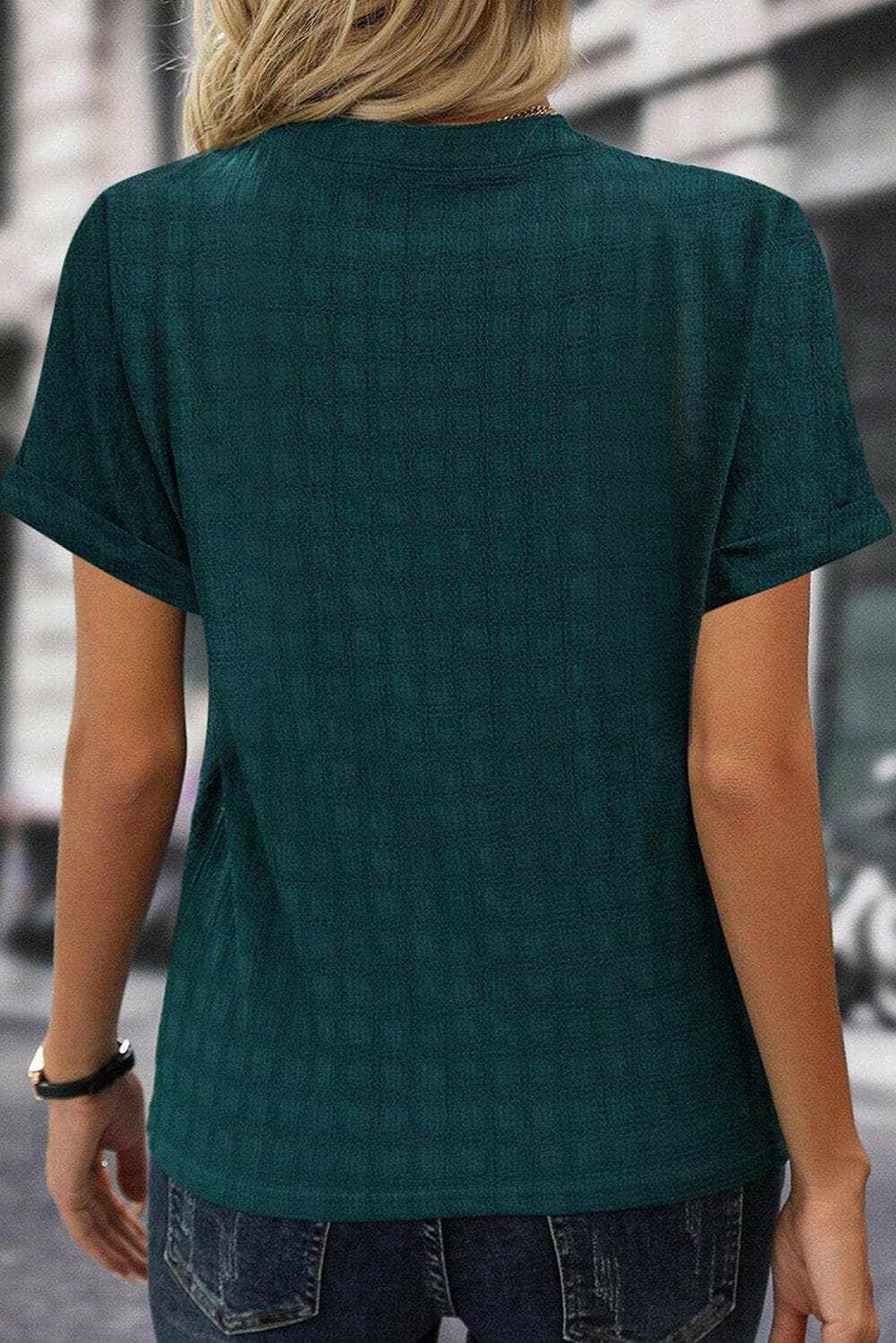 Chic notched sleeve blouse in soft fabric - Love Salve 