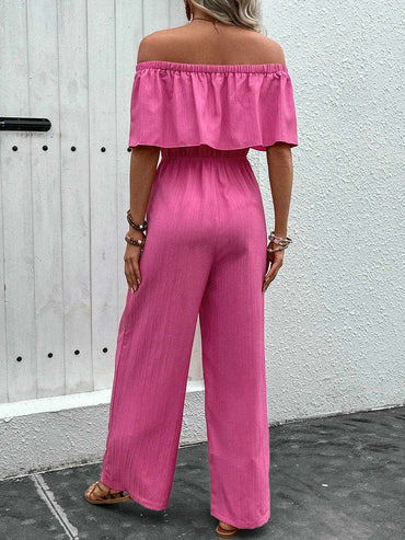 Chic off-shoulder wide-leg jumpsuit - Love Salve 